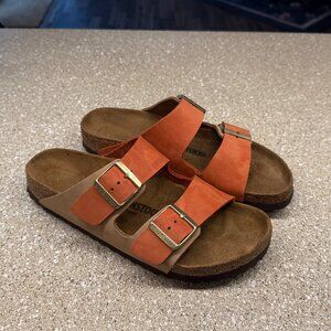 Birkenstock Arizona Nubuck Sandals, EU 40/W 9-9.5, Narrow Width, Normal Footbed